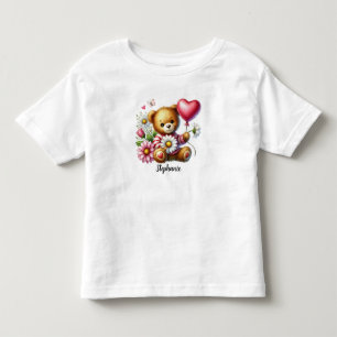 Söt sittande teddybjörn Alla hjärtans dag  T Shirt