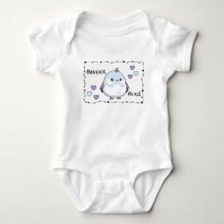 Söt själ - Söt Kawaii Blå Fågel T Shirt