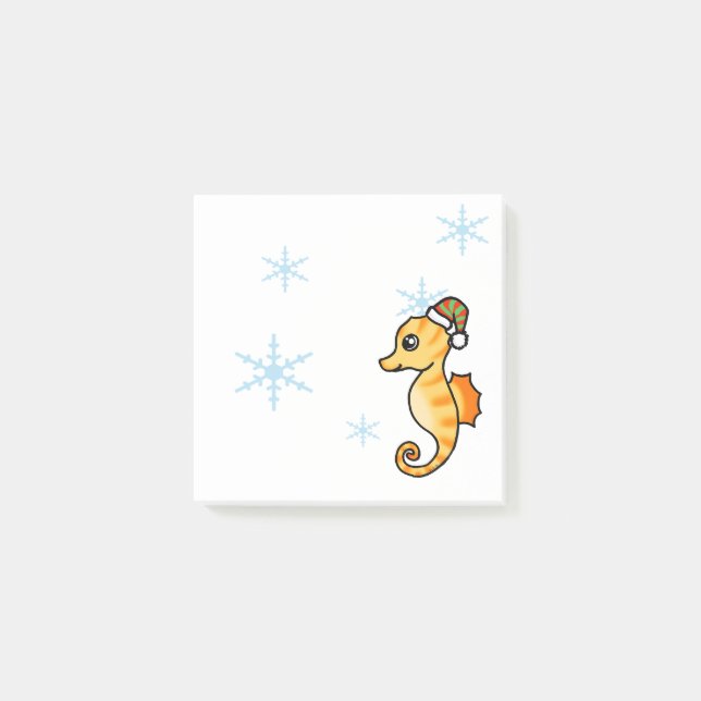 Söt sjöhästsjul snöflinga högtid  post-it block (Framsida)