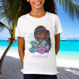 Söt sjöjungfru älskare add namn t shirt