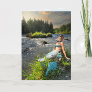 SÖT SJÖJUNGFRU ART BIRTHDAY Greeting Card Kort
