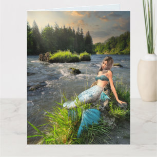 SÖT SJÖJUNGFRU ART BIRTHDAY Greeting Card Kort