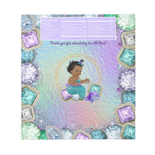 Söt sjöjungfru baby shower godispappersomslag anteckningsblock