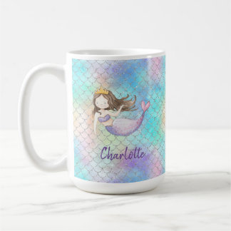 Söt Sjöjungfru Namn Rosa Lila Blue Kaffemugg
