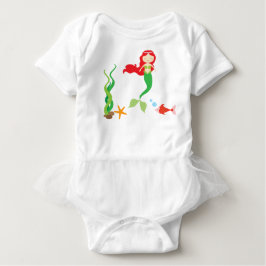 Söt Sjöjungfru och Fish Baby Bodydress Tutu Tee