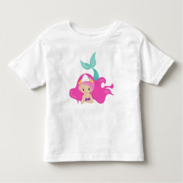 Söt sjöjungfru, rosa hår, lilla sjöjungfrun, sjöst t shirt