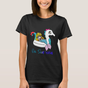 Söt sjöjungfru sommar sea-esta rolig strand semest t shirt