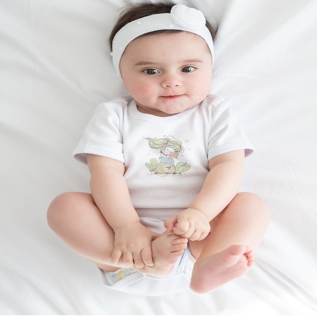 Söt sjöjungfru t shirt (Cute Mermaid Baby Bodysuit)