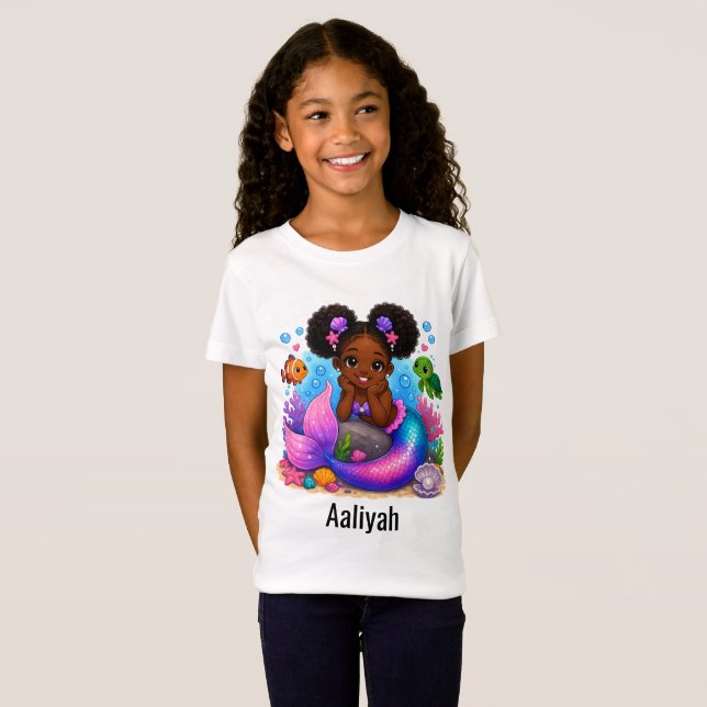 Söt sjöjungfru t-shirt för barn (Hel framsida)