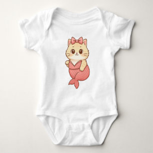 Söt sjöjungfrukatt dekal t shirt