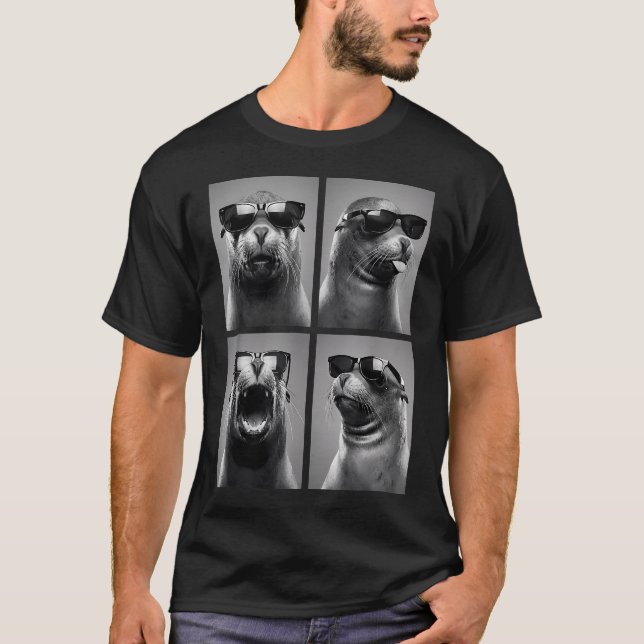 Söt sjölejon rolig djur t shirt (Framsida)
