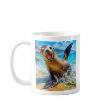 Söt sjölejonkaffemugg