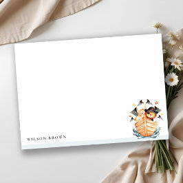 Söt sjöman Piratskepp Lejonunge Barnkalas Anteckningskort