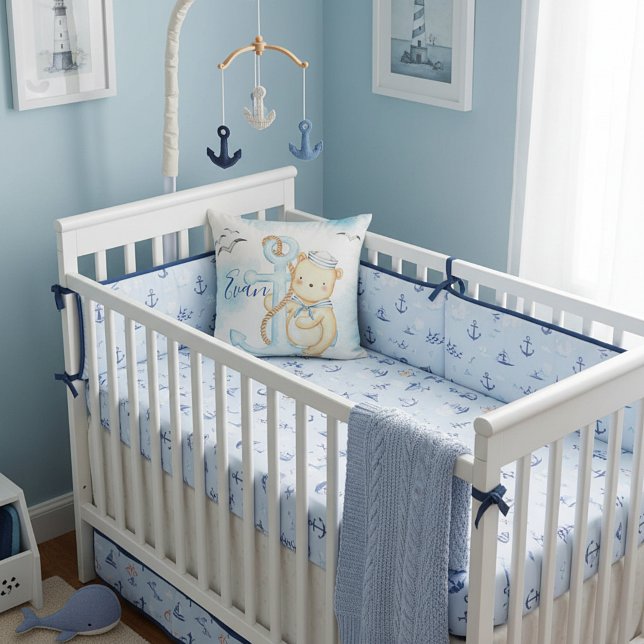 Söt sjömanbjörn baby personlig kudde (Skapare uppladdad)