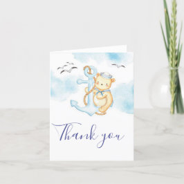 Söt sjömanbjörn baby shower tackkort