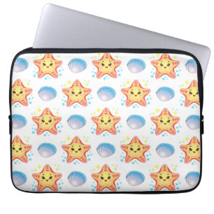 ⭐ Söt sjöstjärna lyser ❄️ Strandsnäckor Beach Vibe Laptop Fodral