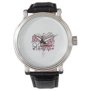 Söt sjuksköterska hjärtvektor skjortdesign_1 armbandsur