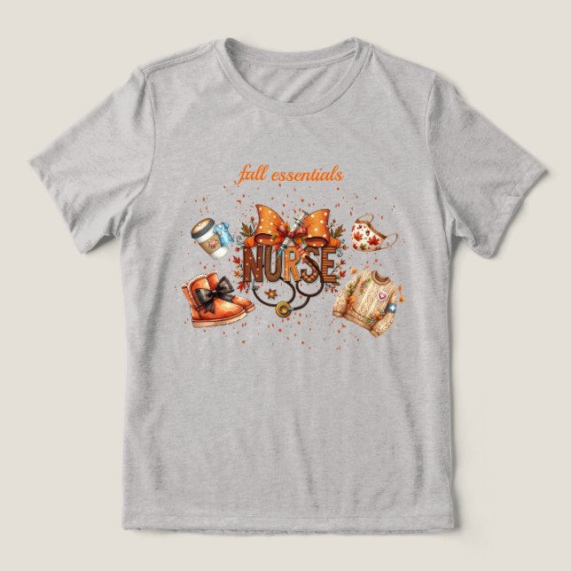 Söt Sjuksköterska Höst Essentials  T Shirt (Design Framsida)