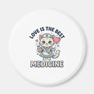 Söt sjuksköterska katt kärlek är den bästa medicin magnet