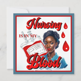 Söt sjuksköterska pinup_ Det sitter i blodet på mi Julkort