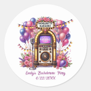 Söt Sjungningsfest add namn datum Runt Klistermärke