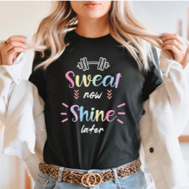 Söt skaka nu ett senare gyllecitat med färgad text t shirt