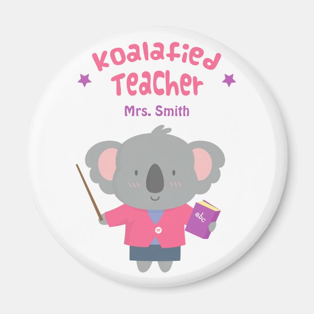 Söt skämt humor koalabjörn lärare magnet (Framsidan)