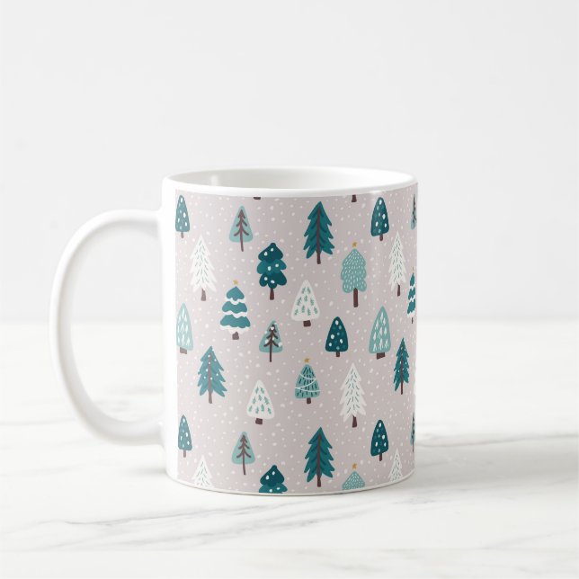 Söt skandinavisk julgransmugg kaffemugg (Vänster)