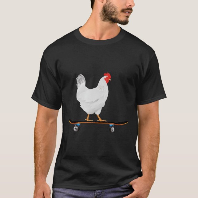 Söt skateboardkyckling Rolig Skateboard Kyckling T Shirt (Framsida)