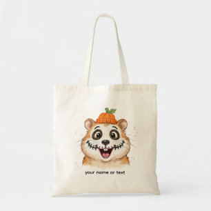 Söt skelett-ansiktsmålning Hamster Halloween Färga Tygkasse