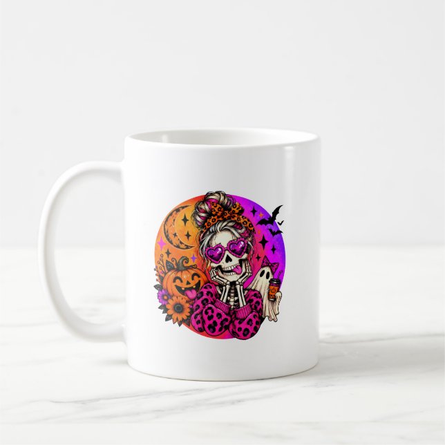 Söt skelett Halloween-mugg Kaffemugg (Vänster)