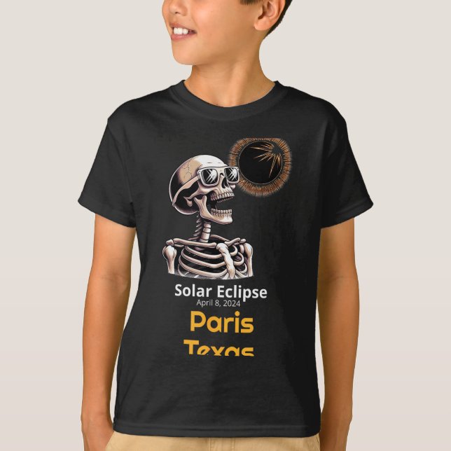Söt skelett solförmörkelse Paris Texas T Shirt (Framsida)