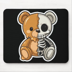 Söt Skelett Teddybjörn Delad Design Musmattor