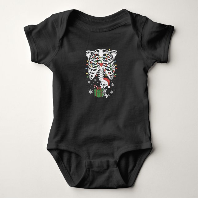 Söt skelettbebis jul graviditet mamma t shirt (Framsida)