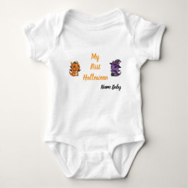 Söt Skelettdrake Min Första Halloween Bebis T Shirt