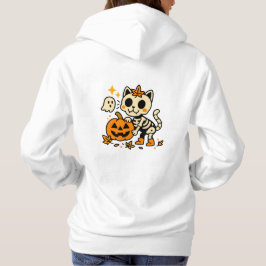 Söt skelettkatt med pumpa-t-shirt t shirt
