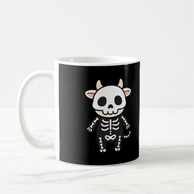 Söt skelettko Halloween Kaffemugg (Vänster)