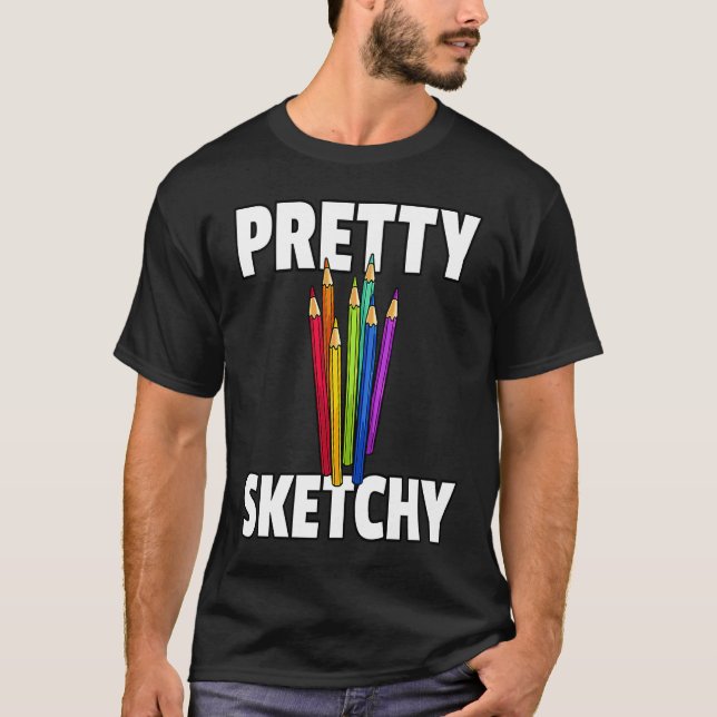 Söt Sketchy Artist Painter Teacher T Shirt (Framsida)