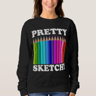 Söt Sketchy Färg Pencil Coola Painter Artist T Shirt