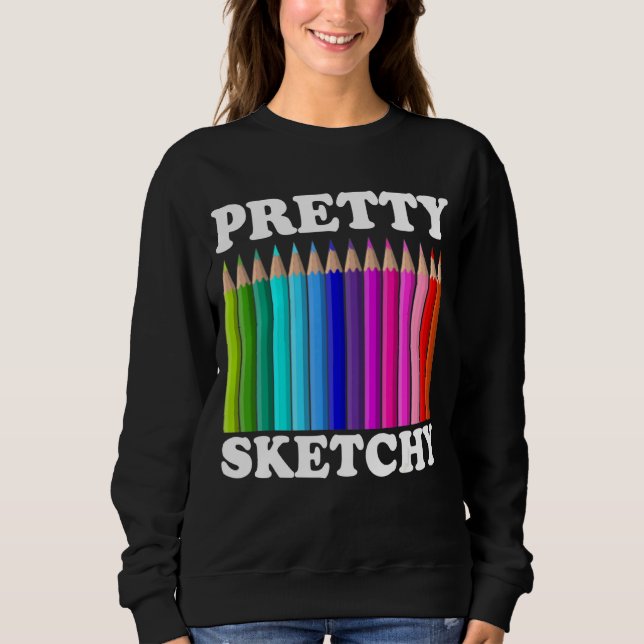 Söt Sketchy Färg Pencil Coola Painter Artist T Shirt (Framsida)