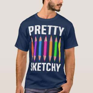 Söt Sketchy Pencil Funny Art Älskare Färgad Ar T Shirt