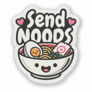 Söt Skicka Noods Ramen-skål Kawaii Matroshumor Klistermärken