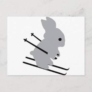 Söt skidbunny snö skiing vykort