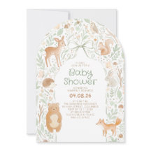 Söt Skog Djurliv Baby Shower Båge
