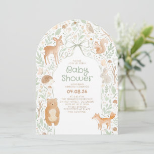 Söt Skog Djurliv Baby Shower Båge Inbjudningar