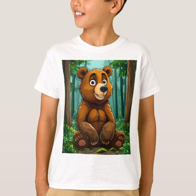 🧸 Söt skogbjörn Barn Äventyrspresent ✨ T Shirt (Framsida)