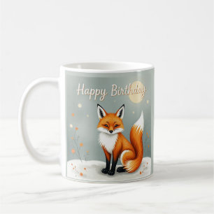 Söt skogbrun räv födelsedag kaffemugg