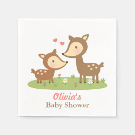 Söt skogs hjort baby shower fest tillbehör pappersservett
