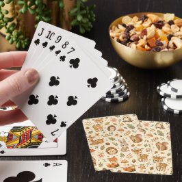 Söt skogs- och djurvattenfärg mönster casinokort