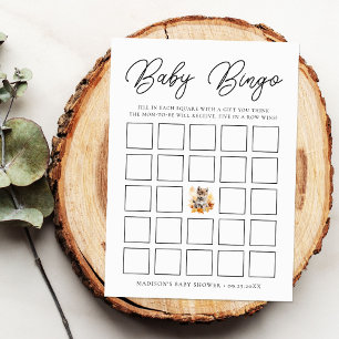 Söt Skogs Varg Baby Shower Bingo Kort